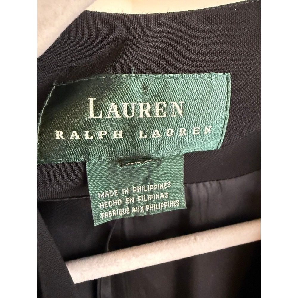 Lauren Ralph Lauren Black Longline Blazer Coat Open Front Plus Size 20W - Picture 4 of 5